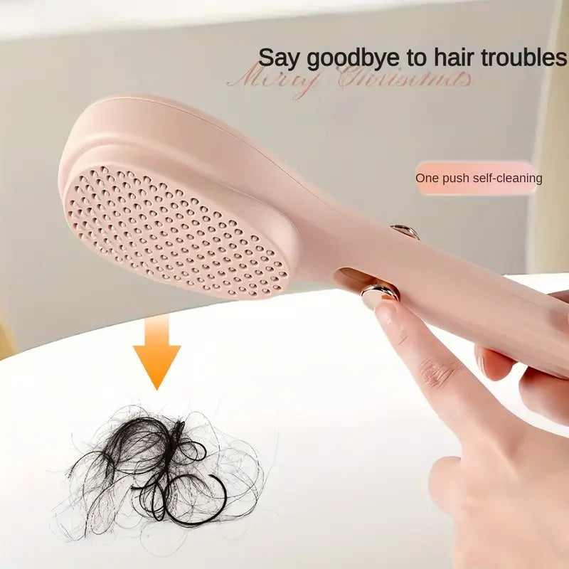 Magic Self-Cleaning Hair Brush - Gentle Scalp Massage, Portable & Extendable for Easy Cleanup